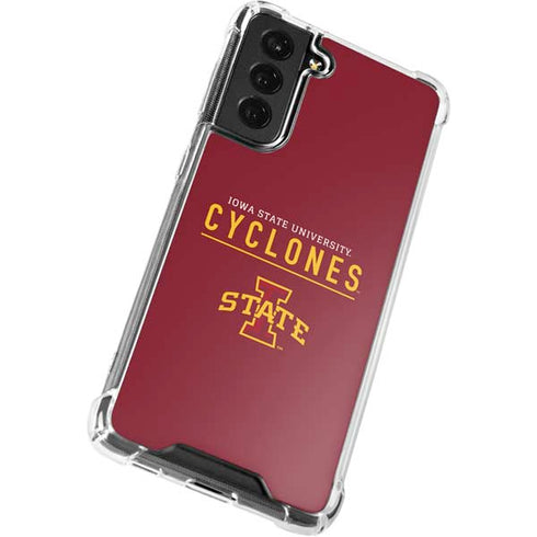 Iowa State University Athletic Text Galaxy S21 FE Clear Case