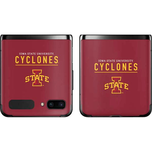 Iowa State University Athletic Text Galaxy Z Flip Skin