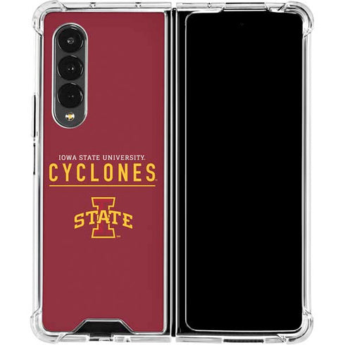 Iowa State University Athletic Text Galaxy Z Fold4 5G Clear Case