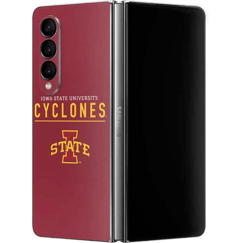 Iowa State University Athletic Text Galaxy Z Fold4 5G Skin