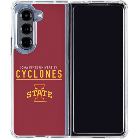 Iowa State University Athletic Text Galaxy Z Fold5 5G Clear Case