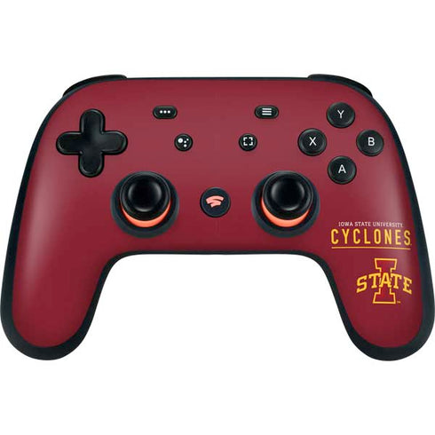 Iowa State University Athletic Text Google Stadia Controller Skin
