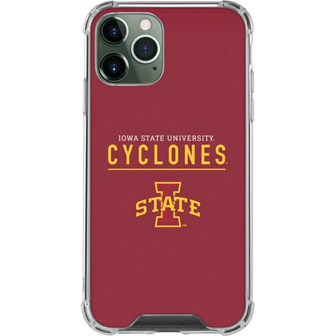 Iowa State University Athletic Text iPhone 11 Pro Max Clear Case