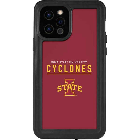 Iowa State University Athletic Text iPhone 12 Pro Waterproof Case