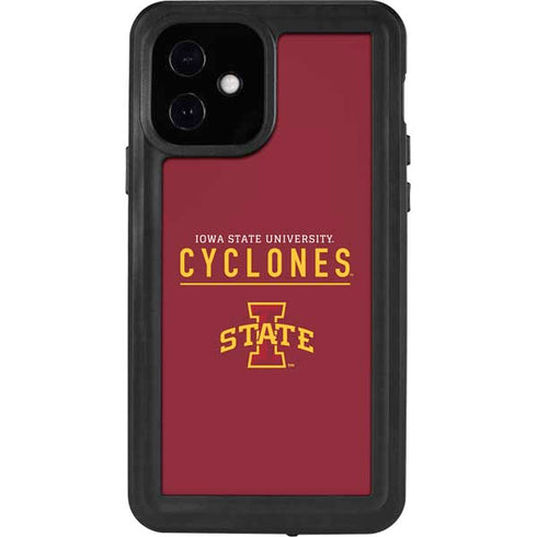 Iowa State University Athletic Text iPhone 12 Waterproof Case