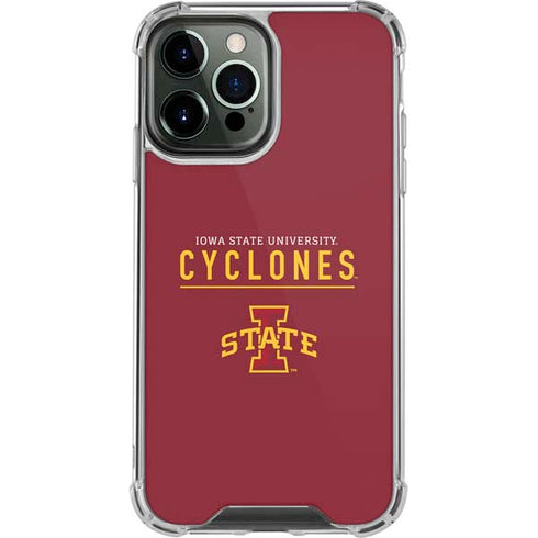 Iowa State University Athletic Text iPhone 13 Pro Max Clear Case