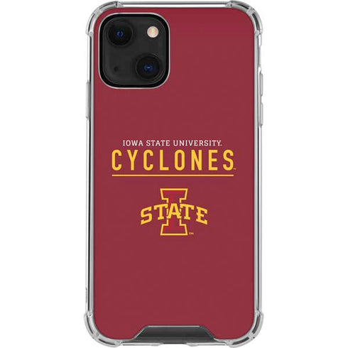 Iowa State University Athletic Text iPhone 14 Plus Clear Case