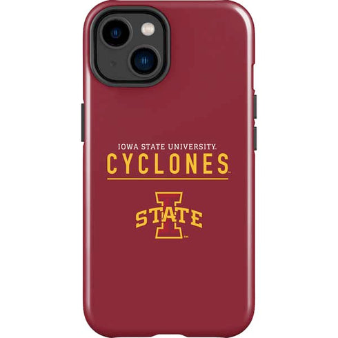 Iowa State University Athletic Text iPhone 15 Plus Impact Case