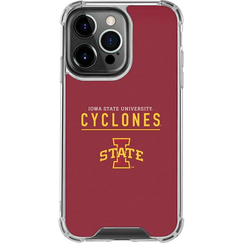 Iowa State University Athletic Text iPhone 15 Pro Clear Case