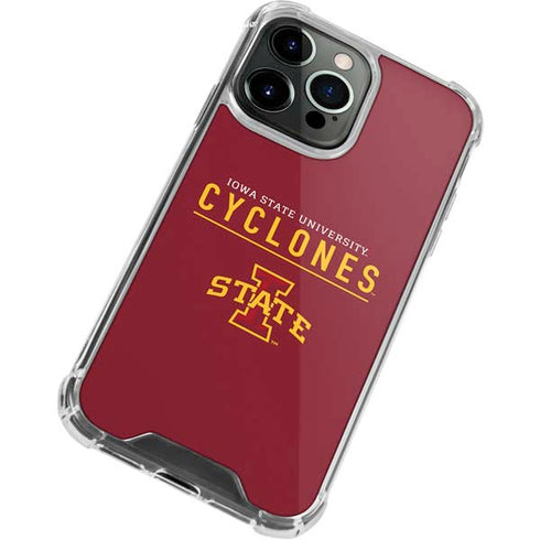 Iowa State University Athletic Text iPhone 15 Pro Clear Case