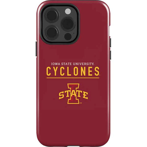 Iowa State University Athletic Text iPhone 15 Pro Impact Case