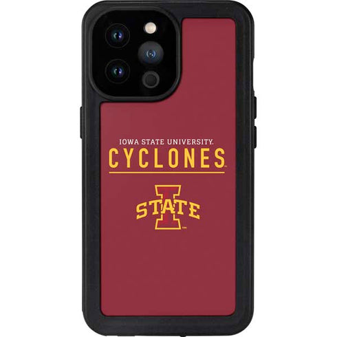 Iowa State University Athletic Text iPhone 14 Pro Max Waterproof Case