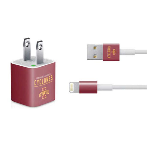 Iowa State University Athletic Text iPhone Charger (5W USB) Skin