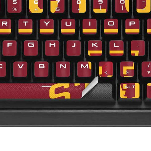 Iowa State University Athletic Text K95 RGB PLATINUM Mechanical Gaming Keyboard Skin