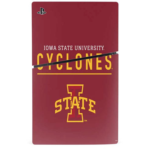 Iowa State University Athletic Text PS5 Slim Disk Console Skin