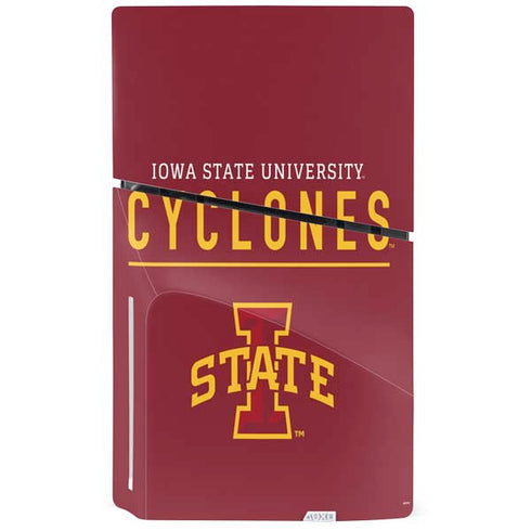 Iowa State University Athletic Text PS5 Slim Disk Console Skin