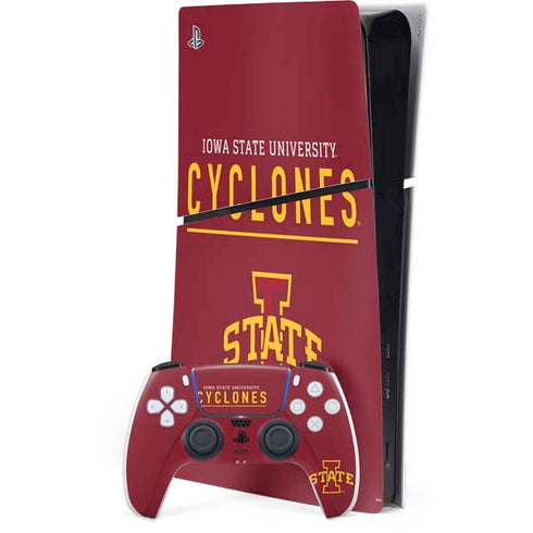 Iowa State University Athletic Text PS5 Slim Digital Edition Bundle Skin