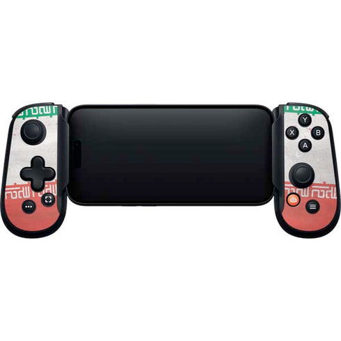 Iran Flag Distressed Backbone One for iPhone Game Controller Skin