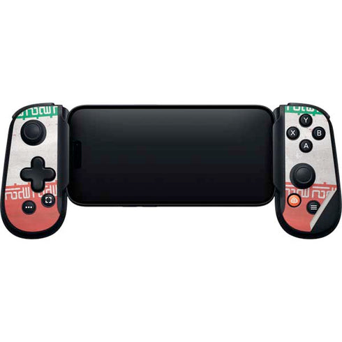 Iran Flag Distressed Backbone One for iPhone Game Controller Skin