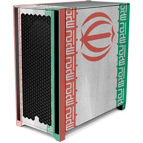 Iran Flag Distressed Corsair 4000D Tempered Glass Mid-Tower ATX Case Skin