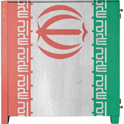 Iran Flag Distressed Corsair 4000D Tempered Glass Mid-Tower ATX Case Skin