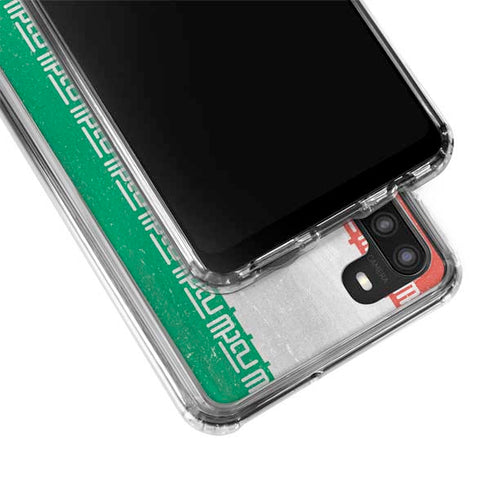 Iran Flag Distressed Galaxy A21 Clear Case