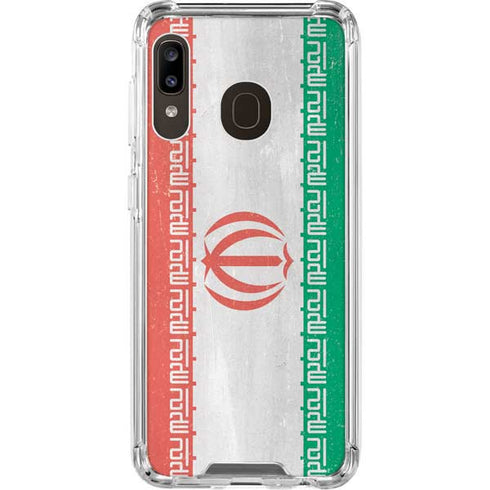 Iran Flag Distressed Galaxy A30 Clear Case