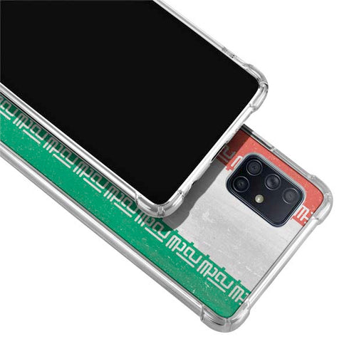 Iran Flag Distressed Galaxy A71 5G Clear Case