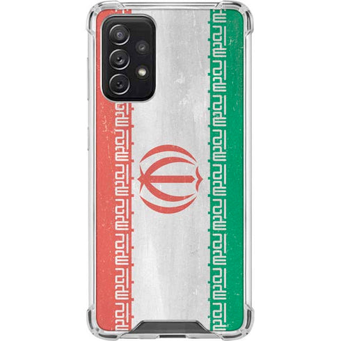 Iran Flag Distressed Galaxy A72 5G Clear Case