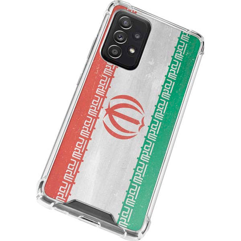 Iran Flag Distressed Galaxy A72 5G Clear Case