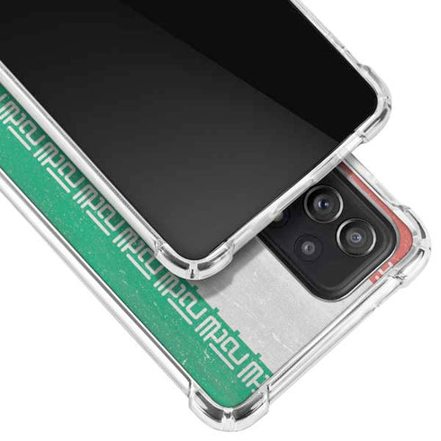 Iran Flag Distressed Galaxy A72 5G Clear Case