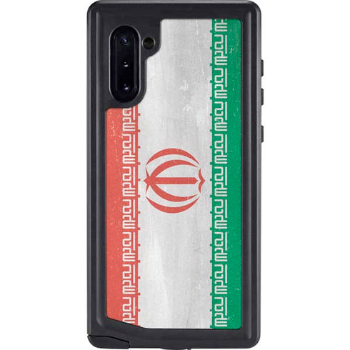 Iran Flag Distressed Galaxy Note 10 Waterproof Case