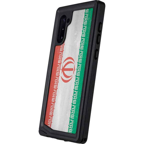 Iran Flag Distressed Galaxy Note 10 Waterproof Case