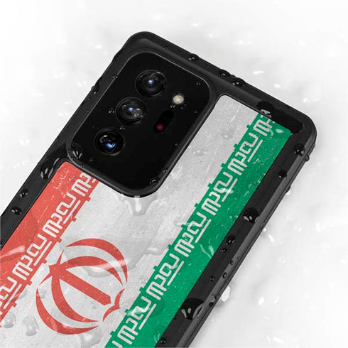 Iran Flag Distressed Galaxy Note20 Ultra 5G Waterproof Case