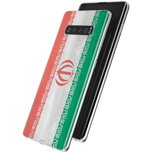 Iran Flag Distressed Galaxy S10 Plus Skin