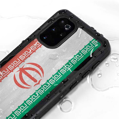 Iran Flag Distressed Galaxy S20 Plus Waterproof Case