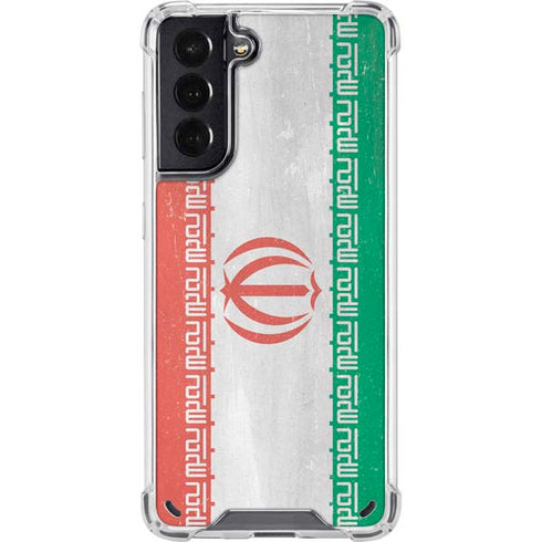 Iran Flag Distressed Galaxy S21 5G Clear Case