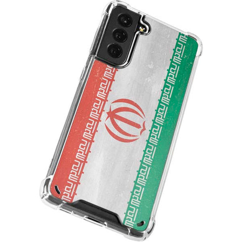 Iran Flag Distressed Galaxy S21 Plus 5G Clear Case