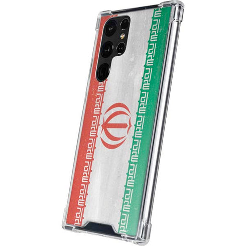 Iran Flag Distressed Galaxy S22 Ultra Clear Case