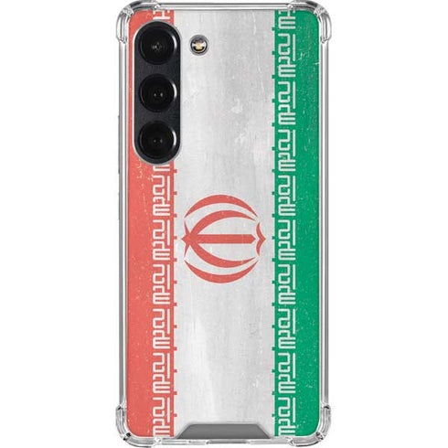 Iran Flag Distressed Galaxy S23 Clear Case