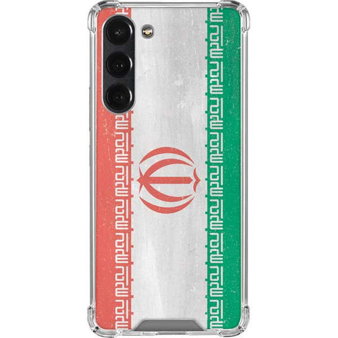 Iran Flag Distressed Galaxy S23 Plus Clear Case