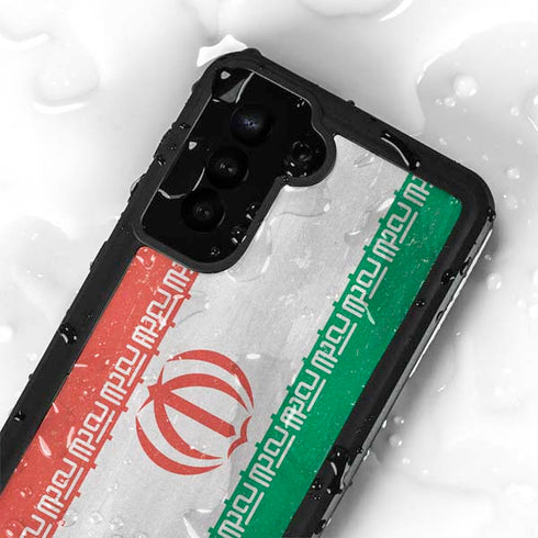 Iran Flag Distressed Galaxy S23 Plus Waterproof Case