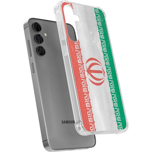 Iran Flag Distressed Galaxy S24 Plus Clear Case