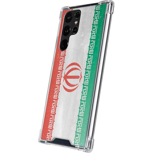Iran Flag Distressed Galaxy S24 Ultra Clear Case