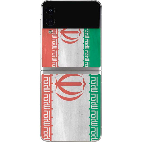 Iran Flag Distressed Galaxy Z Flip3 5G Skin