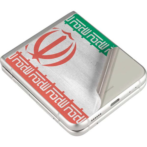 Iran Flag Distressed Galaxy Z Flip3 5G Skin