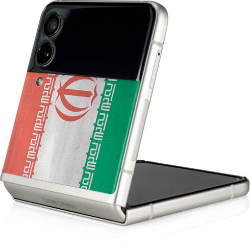Iran Flag Distressed Galaxy Z Flip3 5G Skin