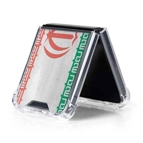 Iran Flag Distressed Galaxy Z Flip5 5G Clear Case