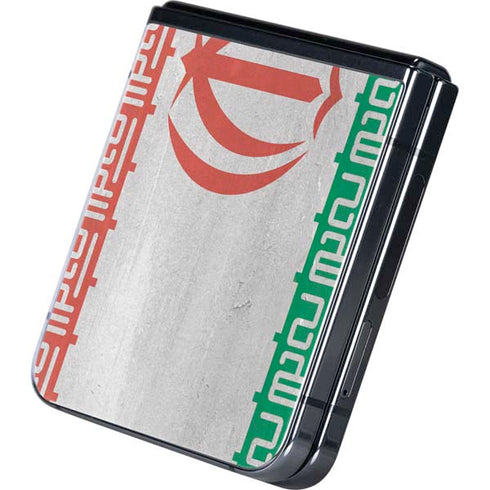 Iran Flag Distressed Galaxy Z Flip5 5G Skin