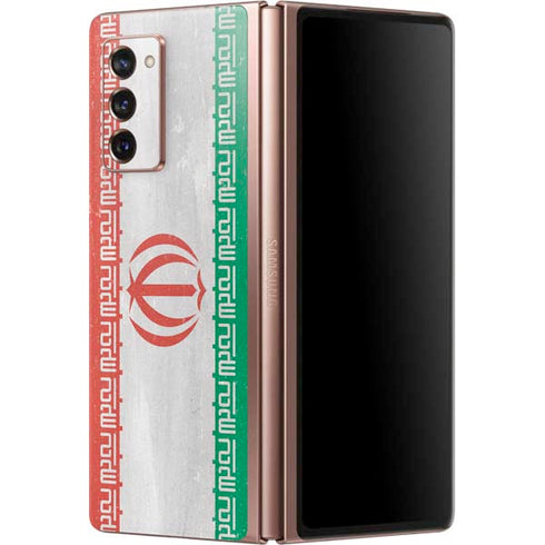 Iran Flag Distressed Galaxy Z Fold2 5G Skin